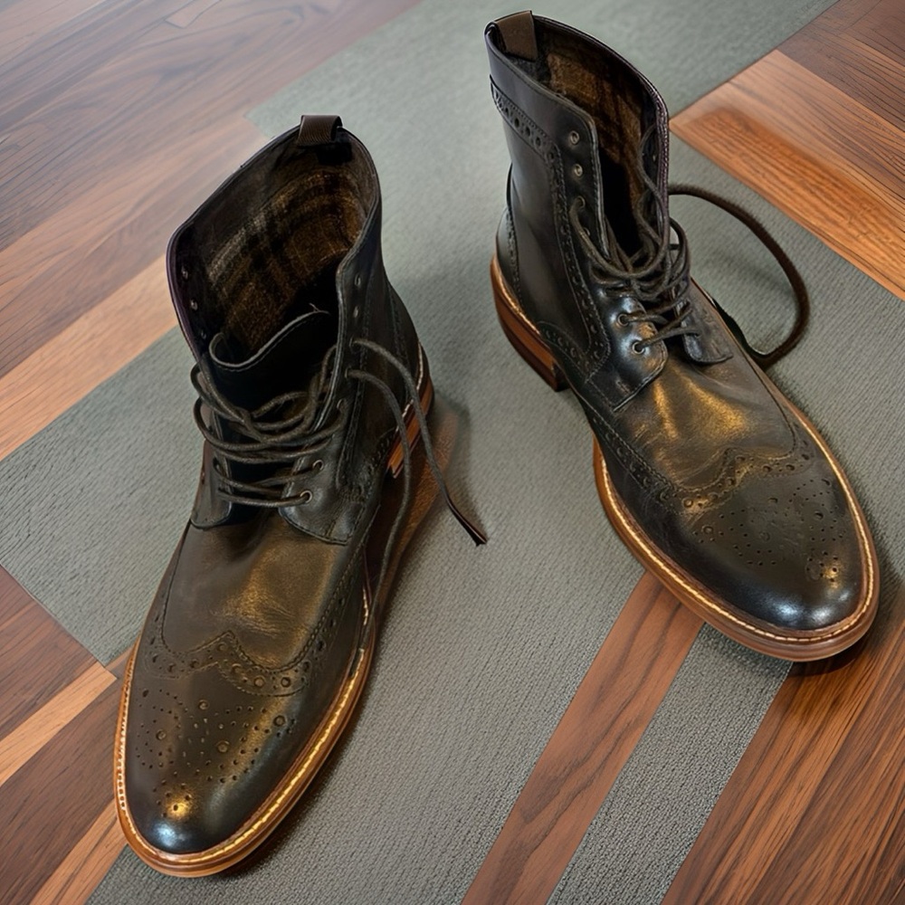 WORN ONCE ONLY - Aston Grey leather ankle boots - perfect as new condition